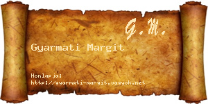 Gyarmati Margit névjegykártya